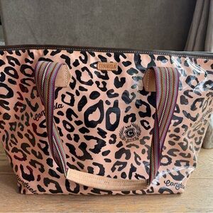 Consuela Leopard Print Tote Bag - Brown